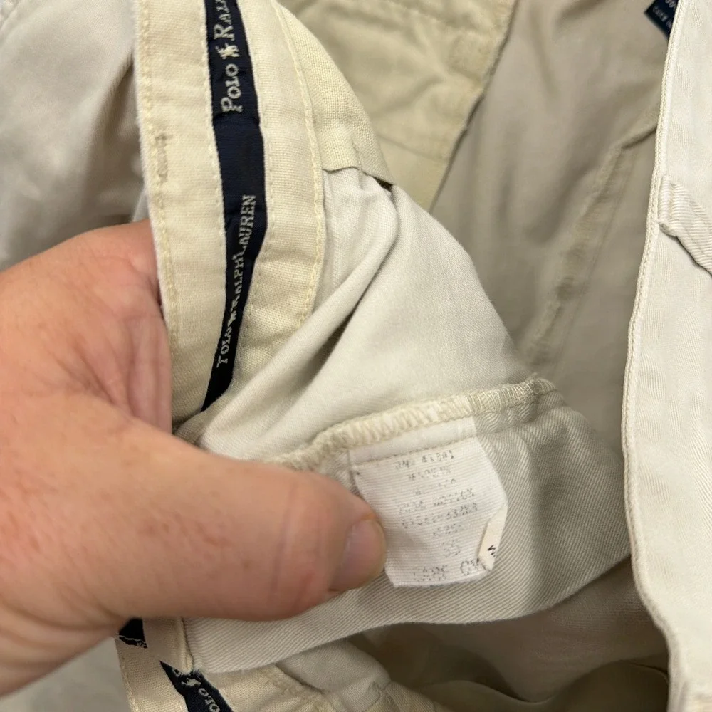 Polo Ralph Lauren Shorts Pleated Chino Andrew Tan Khaki Mens 33